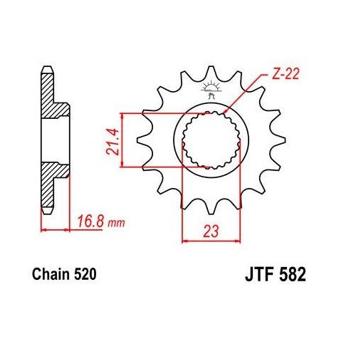 Steel Front Sprocket 16T for Street YAMAHA XJ600S/SC Seca II 1992-1998