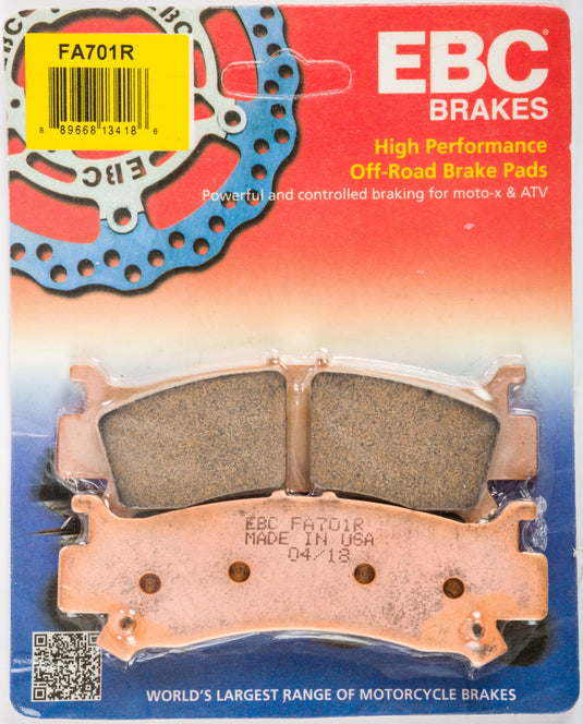 EBC 1 Pair Sintered R Series Heavy-Duty Brake Pads MPN FA701R