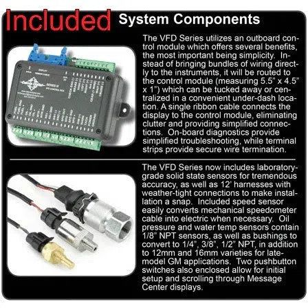 Dakota Digital 1973-1977 Chevrolet Malibu/Monte Carlo/El Camino/GMC Sprint VHX Black Red Display Gauge Kit VHX-73C-CVL-K-R