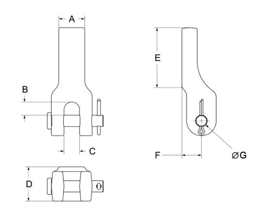Safety Chain Retainer for 1/2 Inch Chain - Weld-On - 32,000 M.B.S.