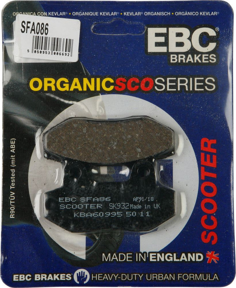 Load image into Gallery viewer, EBC 1 Pair Premium SFA Organic OE Replacement Brake Pads MPN SFA86

