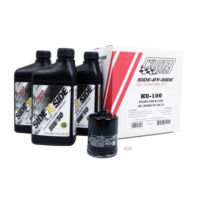 Load image into Gallery viewer, Klotz Synthetic 5W/50 Oil Change Kit with Hiflo Filter For Polaris RZR XP Turbo
