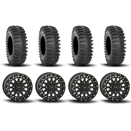 System 3 SB-6 Beadlock Matte Black 15" Wheels And XT400 Tires [32x10R-15]