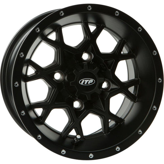 ITP Hurricane 14" Black Wheels And Mud Lite Tires [30x10-14]