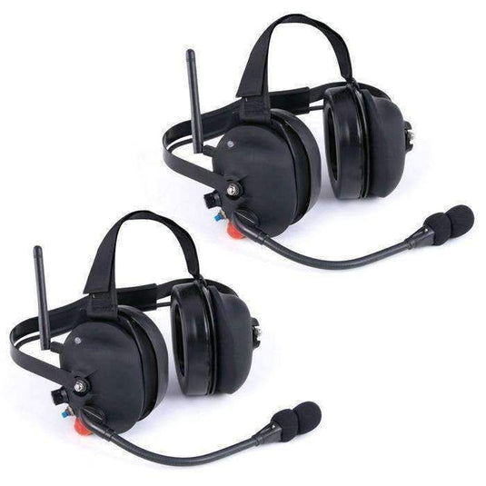 Rugged Radios Wireless Double Talk Dual Headset Intercom System RW-H30-DT-PTT