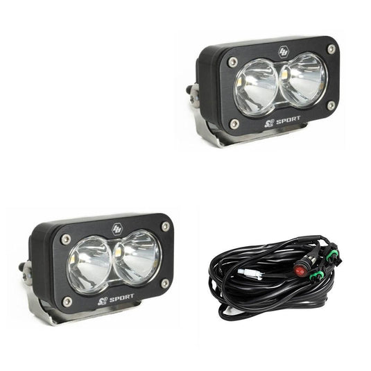 Baja Designs Auxiliary LED Light Pod Pair S2 Sport Series Spot Pattern Clear Lens Universal 547801