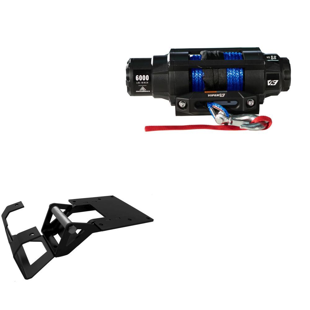 Viper 6000lbs V3 Winch Blue Rope With Mount For Polaris Brutus 2012-2013