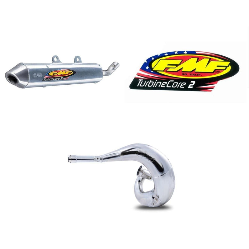 Load image into Gallery viewer, Gnarly Exhaust Pipe &amp; Turbinecore2 Silencer w/ Decal KAWASAKI KDX220 1995-2006
