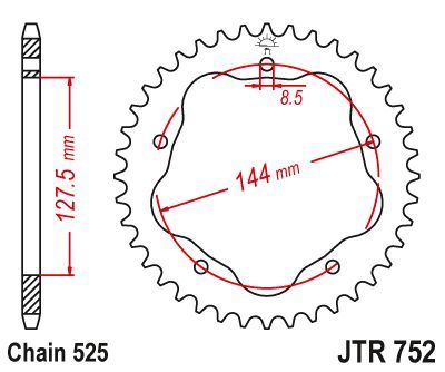 Load image into Gallery viewer, JT Sprockets Rear Steel Sprocket 39 Tooth 39T 525 Chain JTR752.39
