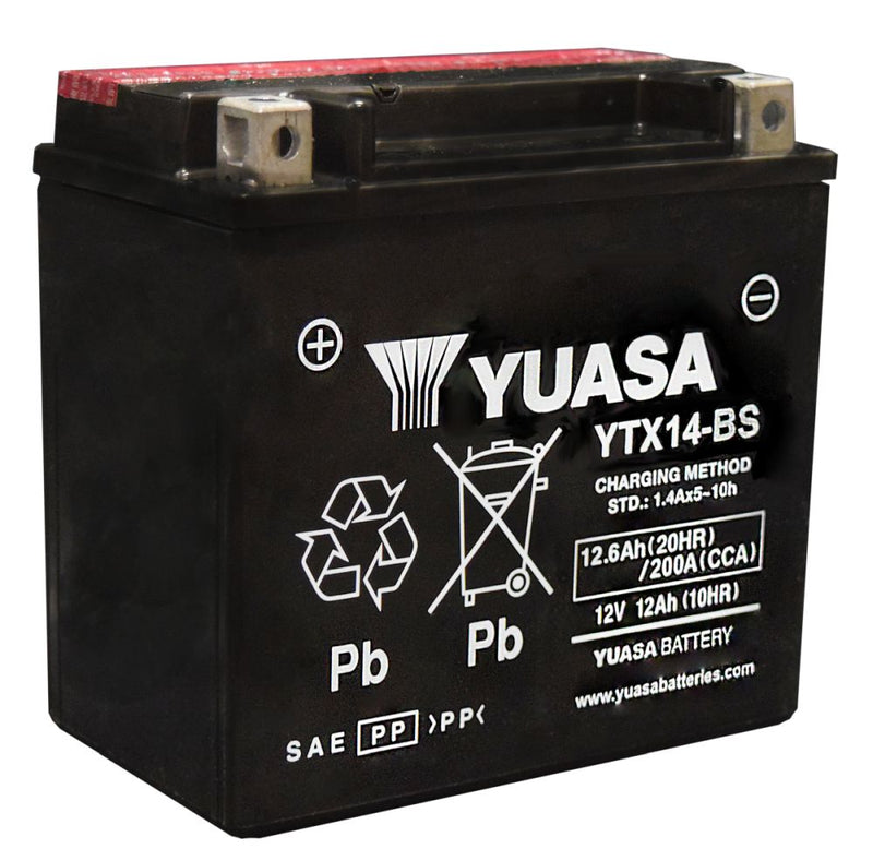 Load image into Gallery viewer, Yuasa Maintenance Free YTX14BS 12 Volt Battery YUAM3RH4STWN
