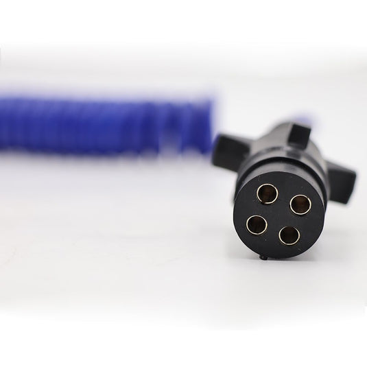 Blue Ox 7-Way To 4-Way Coiled Electrical Cable With Car 4-Way Socket
