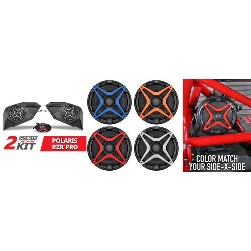 Load image into Gallery viewer, SSV Works Rear 6.5&quot; Add On Speaker Pods With Red Grills For Polaris RZR Pro 20-22
