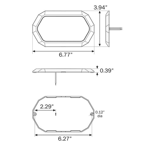 Surface Mount LED Dome Light with White Base and Trim Ring, No Switch