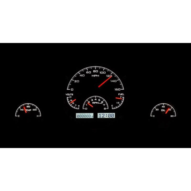 Load image into Gallery viewer, Dakota Digital Universal 3 Round Analog Gauge System Black Blue Kit VHX-1013
