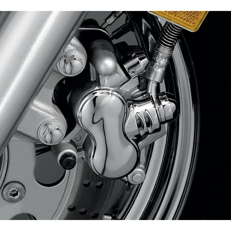 Load image into Gallery viewer, Yamaha XVS1300A V-Star 1300 07-13Brake Caliper Cover Front Chrome for Kuryakyn

