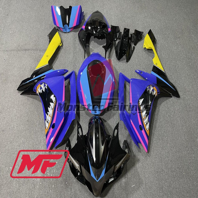 Load image into Gallery viewer, Monster Fairings Full Kit Yamaha R1 07-08 Blue Shark + Windshield + Gas Tank Cover
