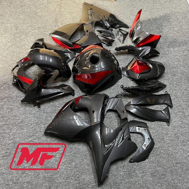 Load image into Gallery viewer, Monster Fairings Full Kit Suzuki GSXR1000 09-16 Red Carbon Fiber Style + Windshield + Gas Tank Cover
