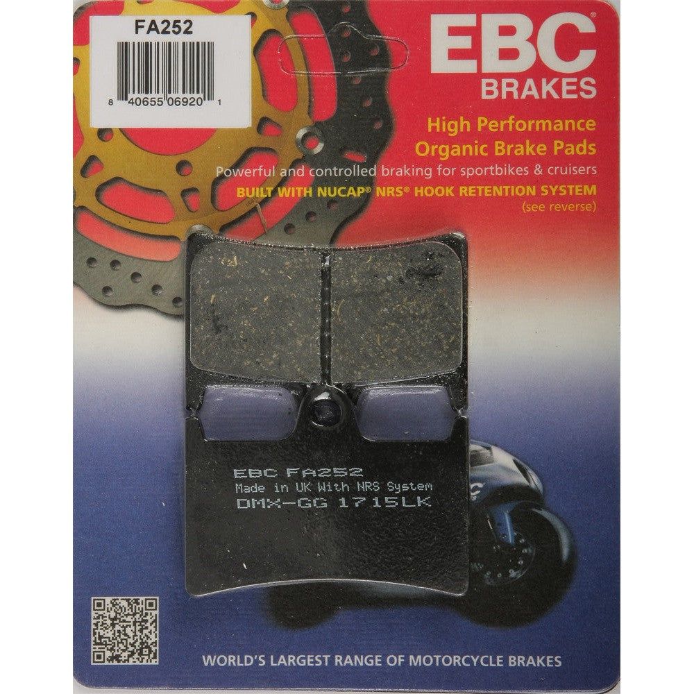 EBC 1 Pair Premium SFA Organic OE Replacement Brake Pads MPN FA252