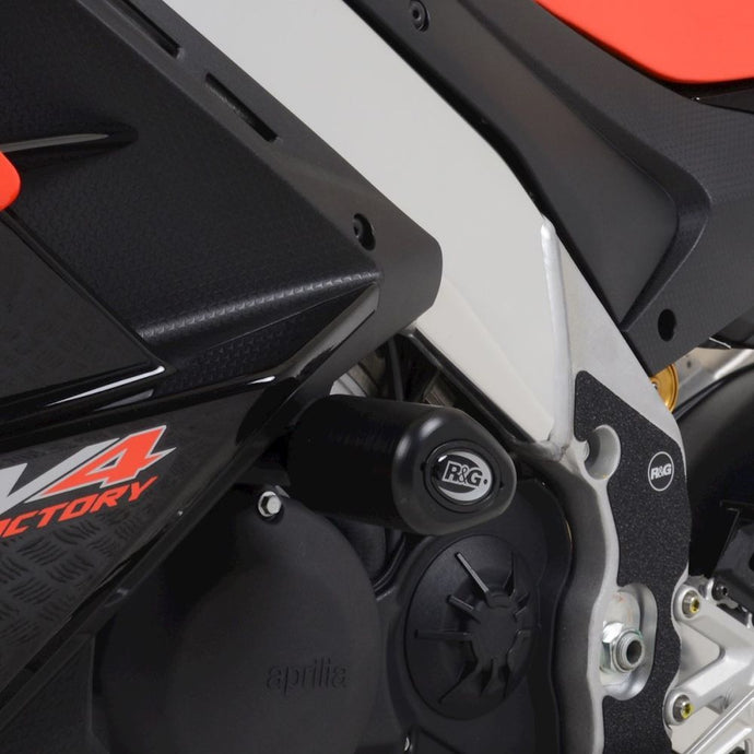 R&G Racing Black Aero Style Crash Protection Bobbins For 2021-2024 Aprilia RSV4 1100 Factory