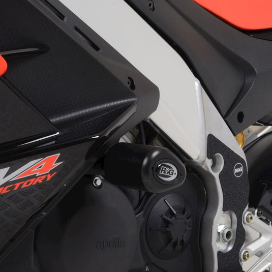 R&G Racing Black Aero Style Crash Protection Bobbins For 2021-2024 Aprilia RSV4 1100 Factory