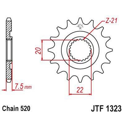 JT Sprockets Front Steel Countershaft Sprocket 12 Tooth 12T 520 Chain