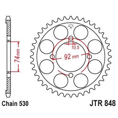 Load image into Gallery viewer, JT Sprockets Rear Steel Sprocket 39 Tooth 39T 530 Chain For Yamaha RD250 DXC 1976-1977 JTR848.39
