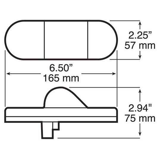 Oval LED Auxiliary/Mid-Turn Light - Grommet Mount
