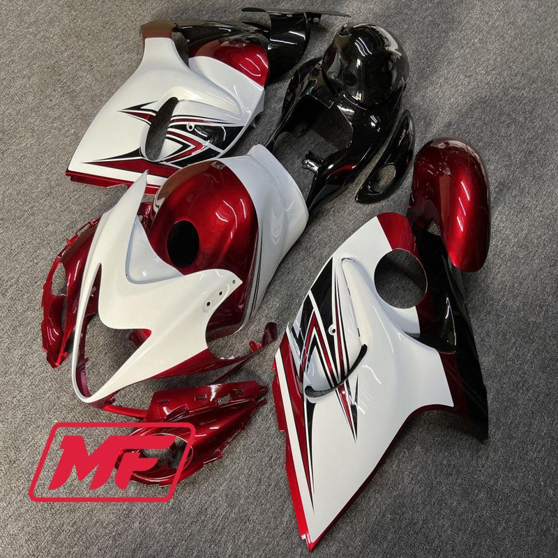 Load image into Gallery viewer, Monster Fairings Full Kit Suzuki GSXR1300 08-20 Gloss Red and White + Windshield + Gas Tank Cover
