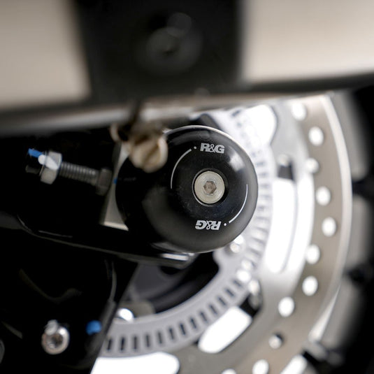 R&G Racing Black Swingarm Protectors For 2021-2024 Triumph Bonneville Bobber