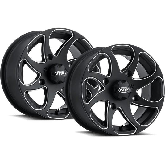 ITP Twister 14" Black Wheels And Mud Lite Tires [27x10-14]