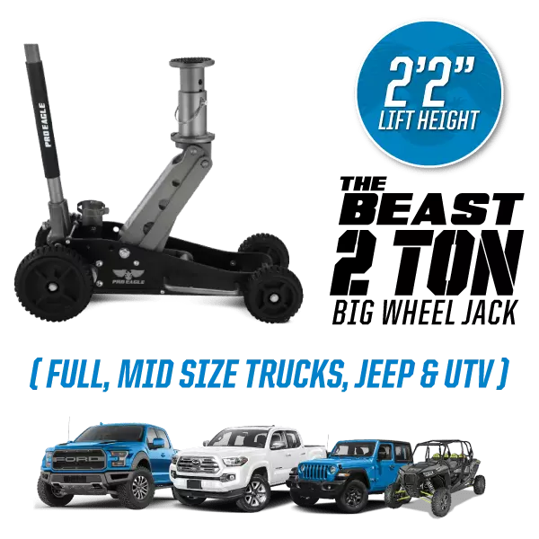 Load image into Gallery viewer, Pro Eagle 2 Ton Big Wheel Off Road High Clearance Jack - Beast ORJ2B4X
