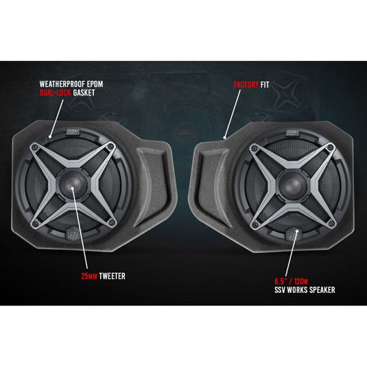 SSV Works 3 Speaker Audio System For Polaris Ranger XP 1000 2018-2022