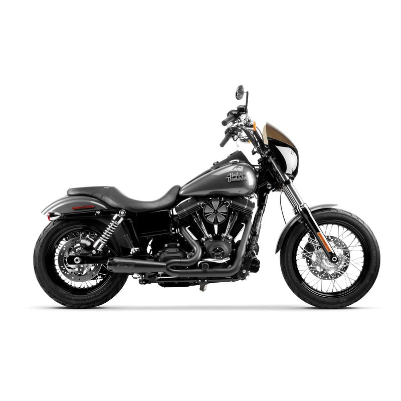 Load image into Gallery viewer, Two Brothers 2-Into-1 Comp-S Exhaust - Black w/Carbon Fiber Tip for 06-17 FXD
