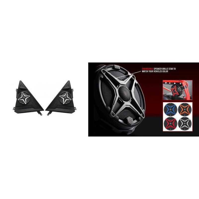 Load image into Gallery viewer, SSV Works Front 6.5&quot; Speaker Pods With Grey Grilles For Polaris Slingshot 15-21
