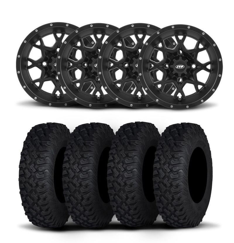 Load image into Gallery viewer, ITP Hurricane 15&quot; Matte Black Wheels And Coyote Tires [33x10R-15]
