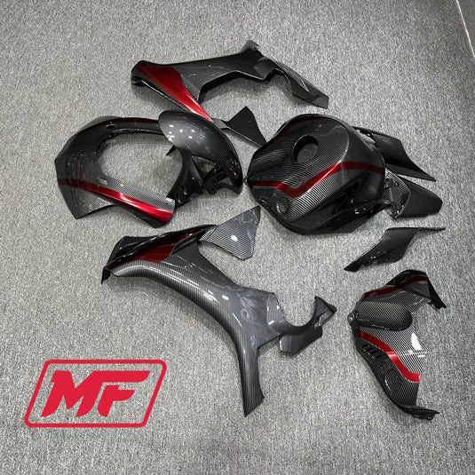Monster Fairings Full Kit Yamaha R1 15-19 Red Carbon Fiber Style + Windshield + Gas Tank Cover