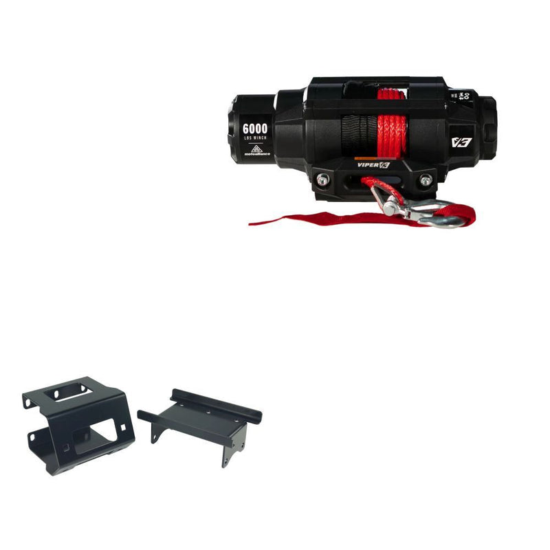 Load image into Gallery viewer, Viper 6000lbs V3 Winch Red Rope With Mount For Polaris Sportsman 550 2010-2014
