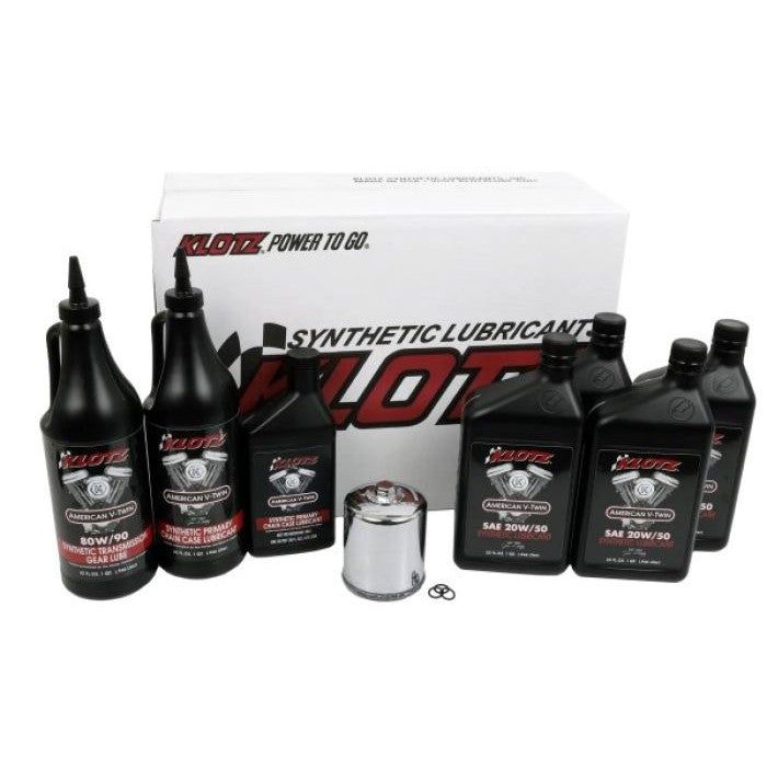 Load image into Gallery viewer, Klotz Premium 20W/50 4 Quart Synthetic Oil Change Kit For Harley-Davidson Milwaukee-Eight
