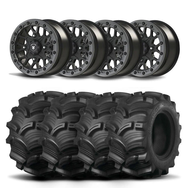 Load image into Gallery viewer, Set of Four Bullite Rider Wheels 14&quot; Gray And Kenda K538 Executioner Tires [28x11-14]
