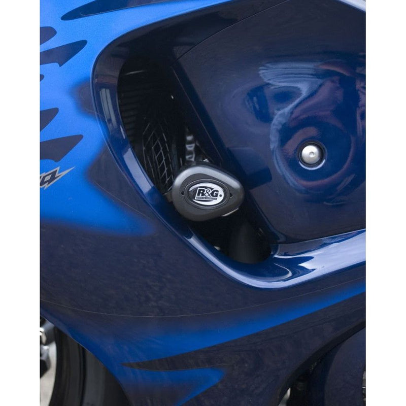 Load image into Gallery viewer, R&amp;G Racing Black Aero Style Crash Protection Bobbins Non Drill For 2008-2020 Suzuki Hayabusa 1340
