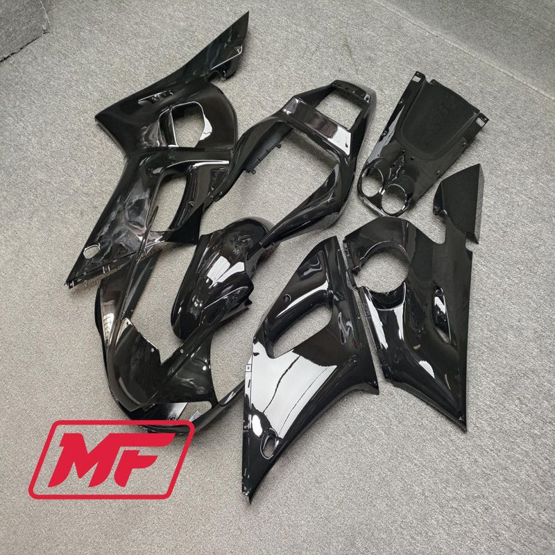 Load image into Gallery viewer, Monster Fairings Full Kit Yamaha YZF R6 98-02 Gloss Black + Windshield + Gas Tank Cover
