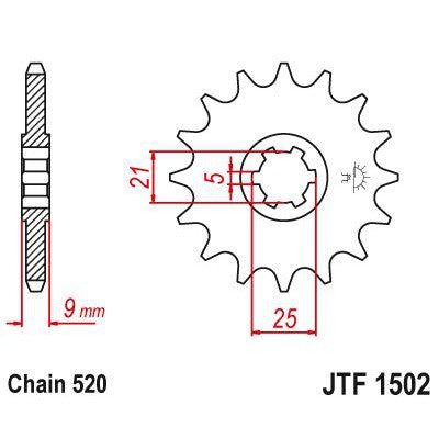 JT Sprockets Front Steel Sprocket 13 Tooth 13T 520 Chain JTF1502.13