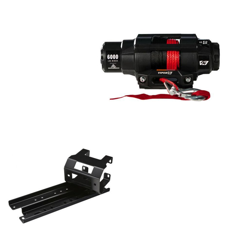 Load image into Gallery viewer, Viper 6000lbs V3 Winch Red Rope With Mount For Polaris Sportsman X2 800 Touring 2008
