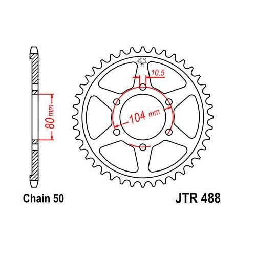 Steel Rear Sprocket 38T fits Street KAWASAKI KZ1000A 1979-1980