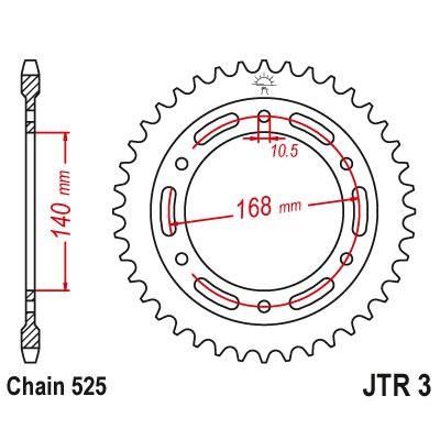 JT Sprockets Rear Steel Sprocket 42 Tooth 42T 525 Chain For BMW F700GS 2013-2018 JTR3.42