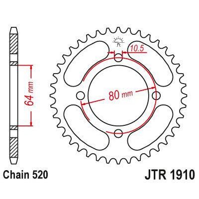 Load image into Gallery viewer, JT Sprockets Rear Steel Sprocket 32 Tooth 32T 520 Chain JTR1910.32
