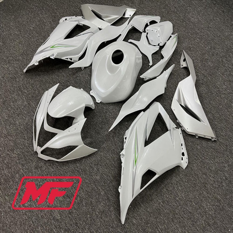Load image into Gallery viewer, Monster Fairings Full Kit Kawasaki ZX-6R 13-18 Pearl White + Windshield + Gas Tank Cover
