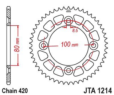JT Sprockets Rear Racelite Aluminum Race Sprocket Red 38 Tooth 38T 420 Chain