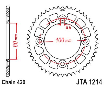 Load image into Gallery viewer, JT Sprockets Rear Racelite Aluminum Race Sprocket Red 38 Tooth 38T 420 Chain
