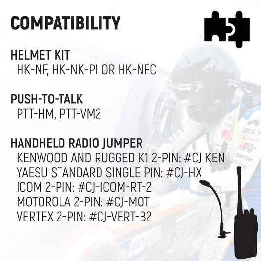 Rugged Radios NASCAR 3-Conductor 3C Circle Track Road Race Car Harness CH-N-2
